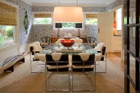Inspired Sheepskin Rug In Dining Room Modern With Bamboo Wallpaper Next To Ikea Pull Out Pantry Alongside Dining Room Wallpaper And Glass Dining Table