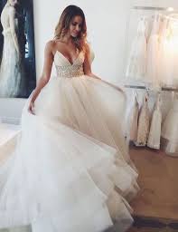 Elegant Spaghetti Straps A Line Rhinestone Wedding Dress Bride Gown Spaghetti Strap Wedding Dress Elegant Bridal Gown Ball Gowns Wedding