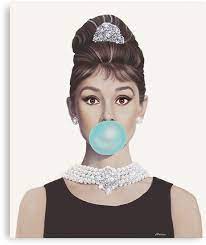 It was audrey's belief and conviction that every child is a universe of potential, with the inherent right to live on a world that protects and nurtures that. Audrey Hepburn Blowing Blue Bubble Gum Blowing Bubble Gum Art Prints Audrey Hepburn Art
