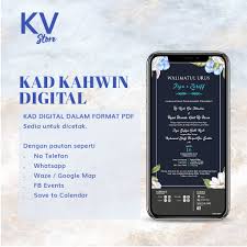 Salah satu caranya pakai kad kahwin guna whatsapp je. Kad Jemputan Kahwin Digital Pdf Songket Shopee Malaysia