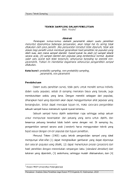 Populasi adalah kumpulan dari keseluruhan pengukuran, objek, atau individu yang sedang dikaji. Pdf Teknik Sampling Dalam Penelitian