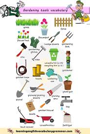 To keep your garden tools in perfect condition, you will need another set of tools to look after them! Gardening Tools Vocabulary List With Pictures English Lesson Garden Tools Vocabulary Vocabulary List