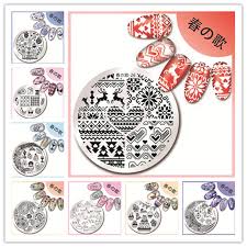 1 Pc Born Pretty Nail Stamping Template Christmas Flower Animal Design 5 5cm Round Manicure Nail Art Stamping Image Plate 01 27 Kerst Bloemen Manicure Template