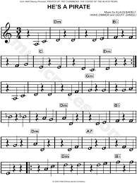 How To Play Pirates Of The Caribbean On Piano Notes He S A Pirate From Pirates Of The Caribbean The Curse Of The Black Pearl Sheet Music For Beginners In A Minor Download Print Piano Sheet Music Letters Clarinet Sheet