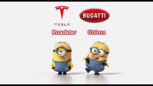 Tesla Roadster Vs Bugatti Chiron Youtube