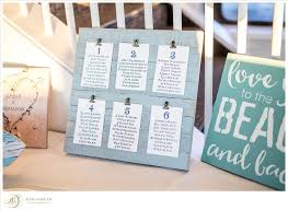 Creative Beach Themed Table Seating Chart For Brandon And