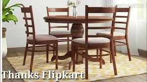 Table & chair sets └ furniture └ home, furniture & diy all categories antiques art baby books, comics & magazines business, office & industrial cameras & photography cars priory blonde ercol style quaker oak drop leaf dining table & four hoop chairs. Flipkart Dining Table Review Unboxing Best Furniture Walnut Colour 4 Seater L Idea By Chance Youtube