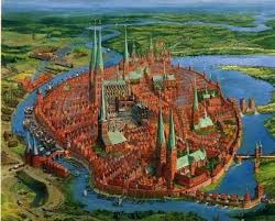 Lithography Of Lubeck This Poster Affiche Is One Of The Most Representative Souvenirs Of The Hanseatic City Germany Travel Lubeck Germany