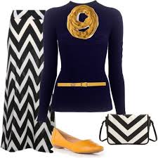 Black White And Navy Blue Outfits Black White And Yellow Modest Outfits Clothes Fashion
