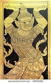 stock photo lai thai paintings pier thailand ศ ลปะไทย ภาพวาด รอยส กร ปห วกะโหลก