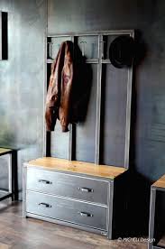 Entry Bench Furniture Cabinet Mudroom Hooks 2 Drawers In Wood And Metal Industrial Style 5 Custom In 2020 Entryway Bench Storage Storage Furniture Bench Furniture