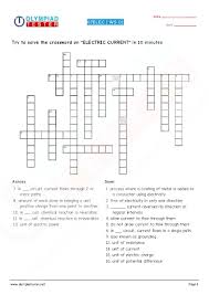 Class 7 Nso Worksheet 01 Electric Current And Its Effects Crossword Worksheets Math Answers