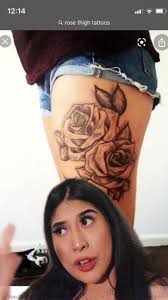 Rose Tattoo in Inner Thigh