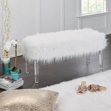 They can easily become a great design. Silverwood Furniture Reimagined Vanessa White Fur Storage Bench Cpfa1082e The Home Depot
