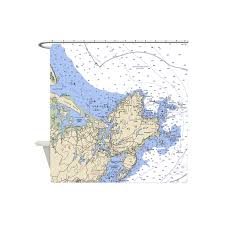 Custom Map Nautical Chart Shower Curtain Not For Navigation