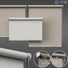 3d Models Curtain Roller Blind Set 01 Roller Blinds Blinds Grey Roller Blinds