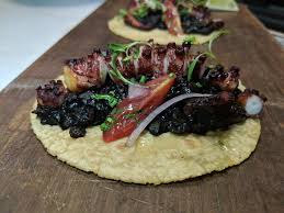 Mexican seafood restaurant specializing in high quality, local seafood & yucatan inspired dishes. Octopus Tacos In Ink Holbox Foodlosangeles
