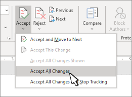 To remove the formatting in microsoft word from any text, highlight the text and press the shortcut key ctrl + spacebar. Accept Or Reject Tracked Changes In Word Office Support