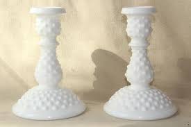 Glass factory information ~ antique glassware ~ manufacturers' marks, logos & emblems used by glassmaking companies in. Fenton Hobnail Vintage Milk Glass Candlesticks Pair Tall Candle Holders