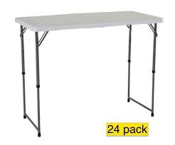 Lifetime Adjustable Leg Table 4435 White 4 Ft Adjustable Height Table 24 Pack Folding Table Adjustable Table Lifetime Tables