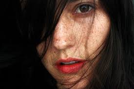 Girl, wind, eyes, closed, freckles, blonde by Candice Cason. Photo stock