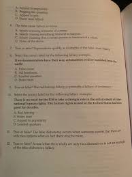 What is an example of false dichotomy? Solved True Or False The Loaded Question Fallacy Refer Chegg Com