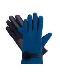Isotoner Women S Smartouch Stretch Combo Gloves Blue