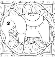 Download or print this coloring page in one click: Elephant Mandala Coloring Vector Images Over 230