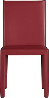 Folio Cherry Leather Side Chair In Dining Chairs Crate And Barrel These Would Be Really Fun I Like In White Too To B Side Chairs Leather Side Chair Chair