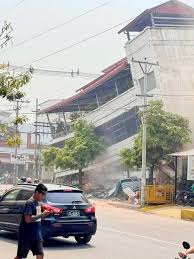 LOOK: First images of the aftermath of a powerful 7.7 magnitude earthquake  in central Myanmar. 📸 Contributed photos #trending #short #trendingnow  #bicollocofestival2024 #shortsreel #viralreelsシ #shortsreels #everyoneシ゚  #viral #share #shorts