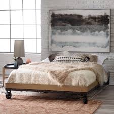 Belham Living Merced Platform Cart Bed Washed Gray Mattress Furniture Bed Simple Bed