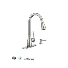 Check spelling or type a new query. Moen Ca87003srs Spot Resist Stainless Anabelle Single Handle Kitchen Faucet With Pullout Spray And Soap Dispenser Faucet Com