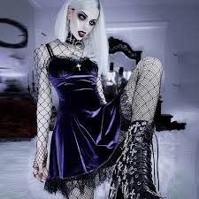 Free shipping for many products! Velvet Gothic Sexy Black Purple Dress A Line Lolita Dress Aesthetic Gothic High Waist Ladies Club Party Dresses Dresses Aliexpress