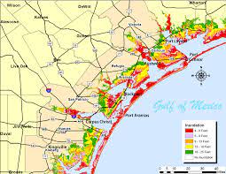 6 °c, slight chance rain showers, today's temperature : Storm Surge Maps Coastal Bend