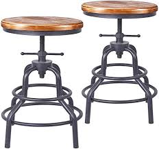 Check spelling or type a new query. Diwhy Industrial Vintage Bar Stool Kitchen Counter Height Adjustable Screw Stool Swivel Bar Stool Metal Wood Stool 27 Inch Fully Welded Set Of 2 Wooden Top Pricepulse