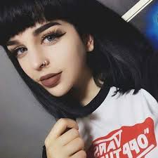 Hairstyles with bangs start simple, by cutting the front of the hair shorter than the rest. Women Short Wig Long Straight Black Fake Hair Blunt Bangs Buy At A Low Prices On Joom E Commerce Platform
