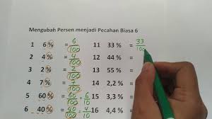 Mengubah Persen Menjadi Pecahan Biasa 6 Youtube
