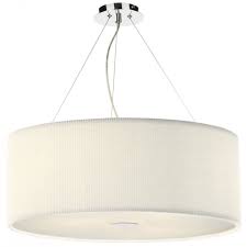 Can pendant lights be used in a bathroom? Large Circular Ribbed Cream Ceiling Pendant For High Ceilings