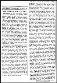 Leading daily newspaper published in the philippines. News Editorial The Filipinos And The War