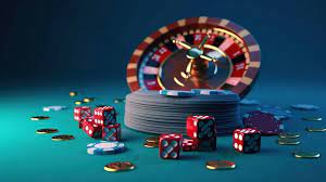 Casino Chips 3d Illustration Of Blue Background With Roulette Wheel And  Playing Dice For Online Gaming Backgrounds | JPG Free Download - Pikbest