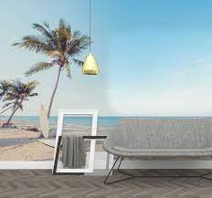 Tropical and beach murals created for both reisdential and commercial clients. Tropical Beach With Palm Tree Sea Wall Mural Tenstickers