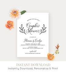 Couples Shower Invitation Template Printable Wedding Shower Etsy Wedding Shower Invitations Bridal Shower Invitations Printable Couples Shower Invitations