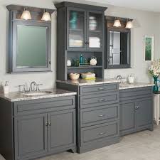 The open shelf gives space for beautiful baskets to put your things in, and lends an airy feel. Double Sink Bathroom Vanity With Linen Tower Artcomcrea
