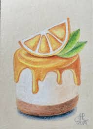 Aceo Atc Original Colored Pencil Drawing 2 5 X3 5 Orange Dessert Cream Cake By Anna Realism Fruit Art Drawings Color Pencil Art Colored Pencil Artwork The kitten plays with a butterfly.