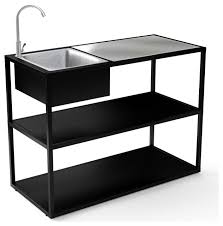 Zhaoru single bowl kitchen sink 304 stainless steel commercial sink utility outdoor sink with kitchen workbench faucet, for outdoor, indoor, garage giantex 3 compartment commercial 304 stainless steel sink, nsf free standing triple bowl kitchen sinks w/ 3 basket strainer drains, 10 l x 14 w x 10 d bowl, for restaurant, garage 1 $329 In Stock Outdoor Kitchen Series Counter Sink Stainless Steel Industrial Kitchen Islands And Kitchen Carts By Veradek Houzz