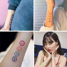 Hyuna has so many ear piercings it's hard to find pictures of them all :/ but i can try to make it too!! 60pcs Set Hyuna Ins Series Colorful Rainbow Expression Tattoo Sticker Face Hand Lovely Body Art Fake Tatoo Temporary Waterproof Taty Buy At A Low Prices On Joom E Commerce Platform