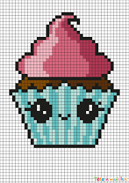 Choisissez ce que vous voulez ! Pixel Art Cupcake Par Tete A Modeler Coloriage Pixel Pixel Art Coloriage Pixel Art