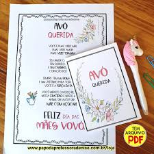 Feliz dia das mãesfeliz dia das mães. Cartao Avo Querida Flores Papo Da Professora Denise