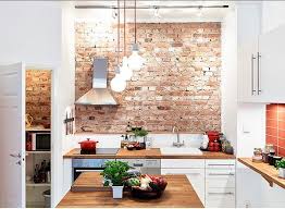 White Kitchen With Brick Wall Google Search Cozinhas Decoracao Cozinha
