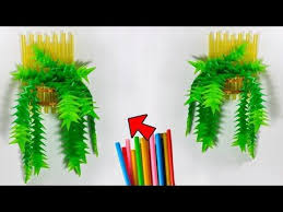 Cara Membuat Tanaman Hias Dinding Sedotan Kreatif Decorating Ideas With Straw Youtube Di 2020 Kreatif Bunga Kertas Hiasan